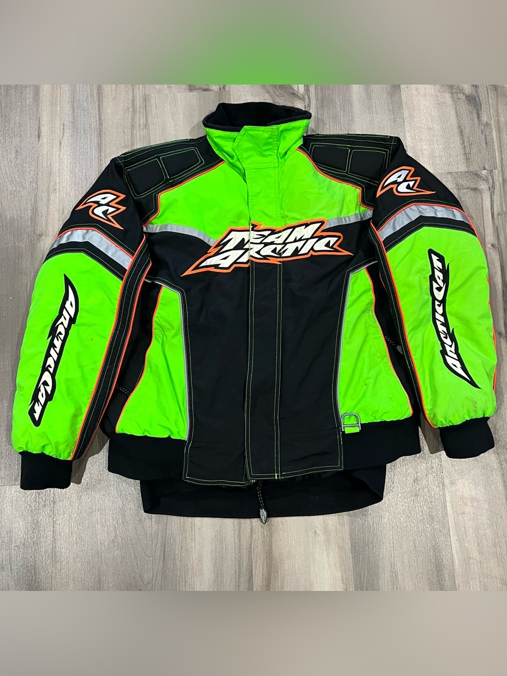 Vintage Arctic Cat Team Arctic 3-in-1 Snowmobile Jacket Men’s L Green Black